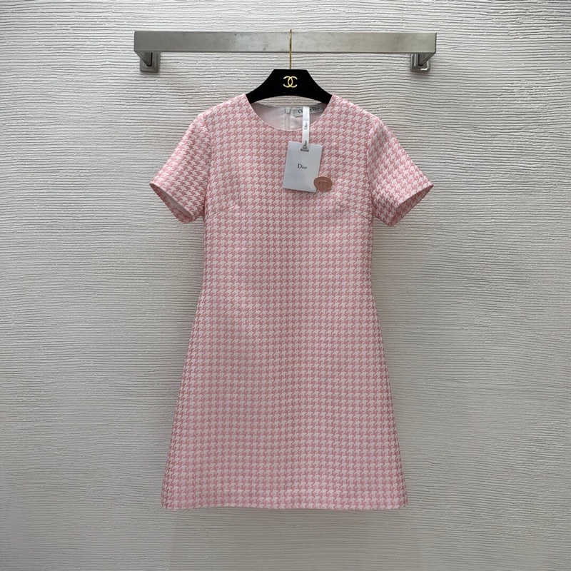 Đầm dáng suông chữ A ngắn tay thương hiệu Dior CD cao cấp thiết kế đơn giản