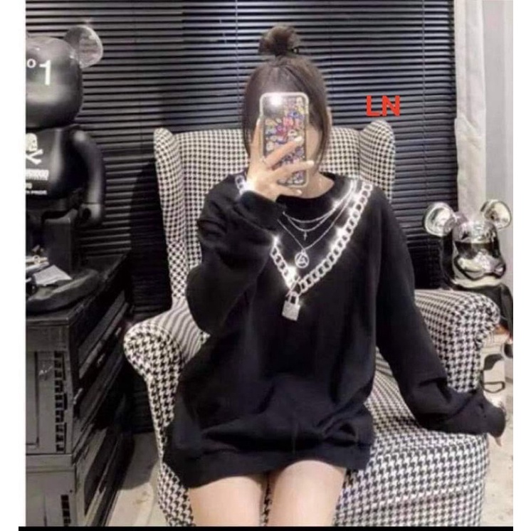 [ Mã 12FASHIONSALE1 giảm 10K đơn 50K ] Áo nỉ bo xích ánh gương LN12 | BigBuy360 - bigbuy360.vn