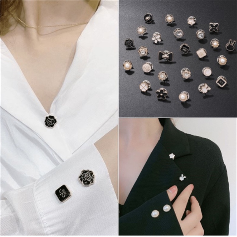 Set 10 nút bấm áo cố định chống chói sáng tạo cho nữ