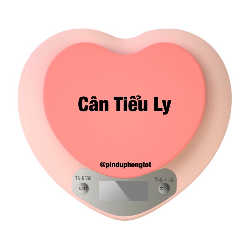 Cân tiểu ly trái tim hồng Cân điện tử hot hít