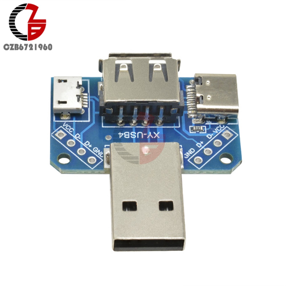 Đầu USB 5V chuyển đổi Type-c sang Micro USB sang 2.54mm 4P mô đun XY-USB4 | BigBuy360 - bigbuy360.vn