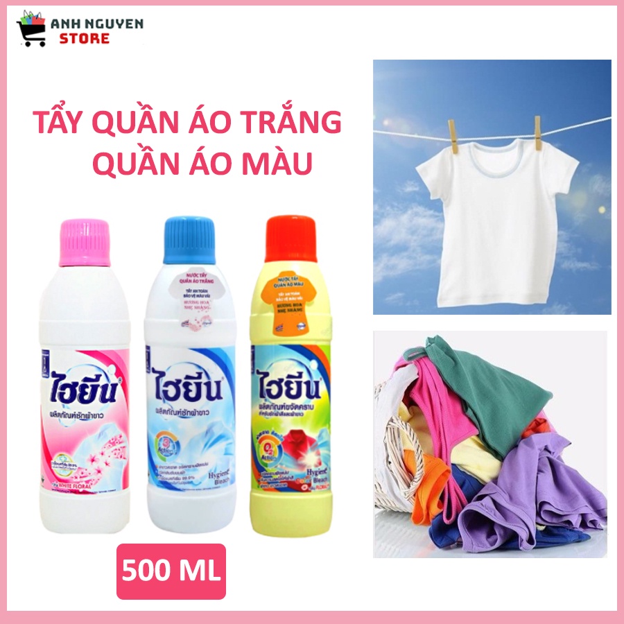 Nước Tẩy Quần Áo Trắng Và Màu Hygiene 250ml Thái Lan Cao Cấp Chính Hãng