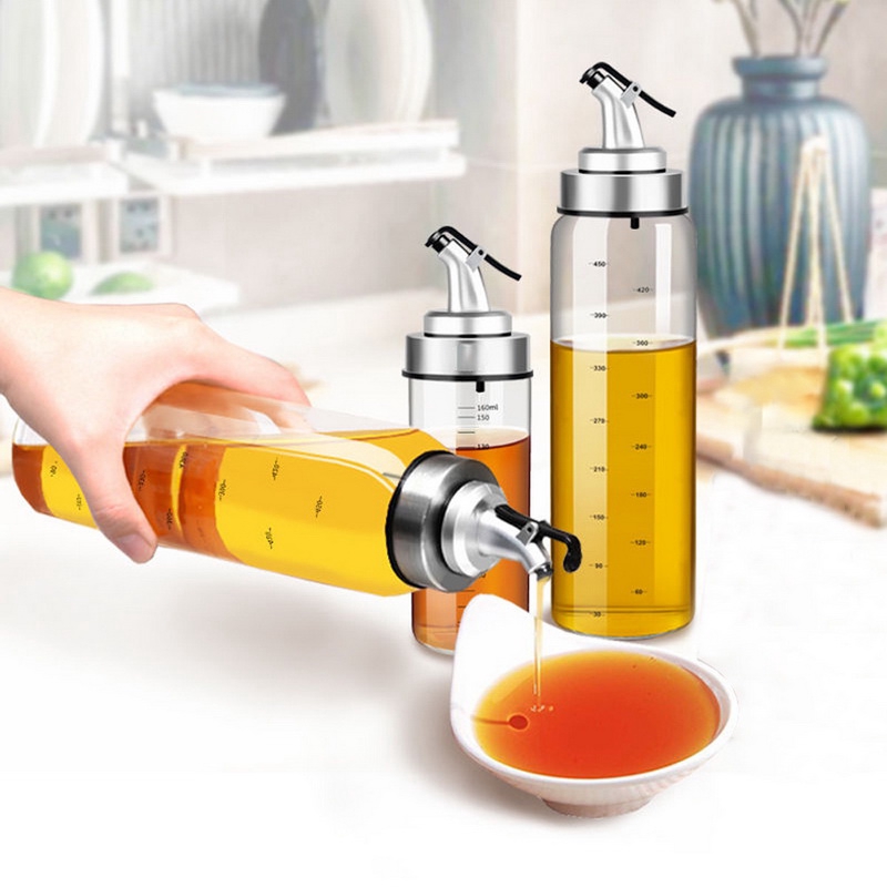 Chai rót dầu thủy tinh có chia vạch tiện lợi