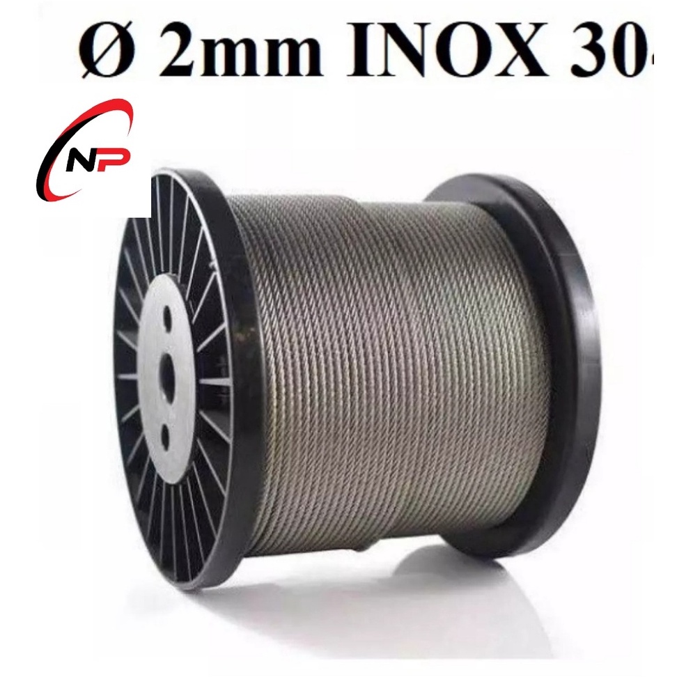 Dây Cáp Inox 304 2mm loại tốt chống rỉ sét,ăn mòn.làm dây phơi quần áo,trang trí nhà cửa...Size 10met 20met 30met 40met.