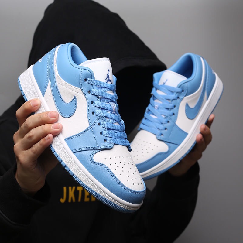 Giày thể thao JORDAN 1 XANH DƯƠNG CỔ THẤP hot trend nam nữ, Giày sneaker JD1 xanh dương thấp cổ dùng đi học,tập gym
