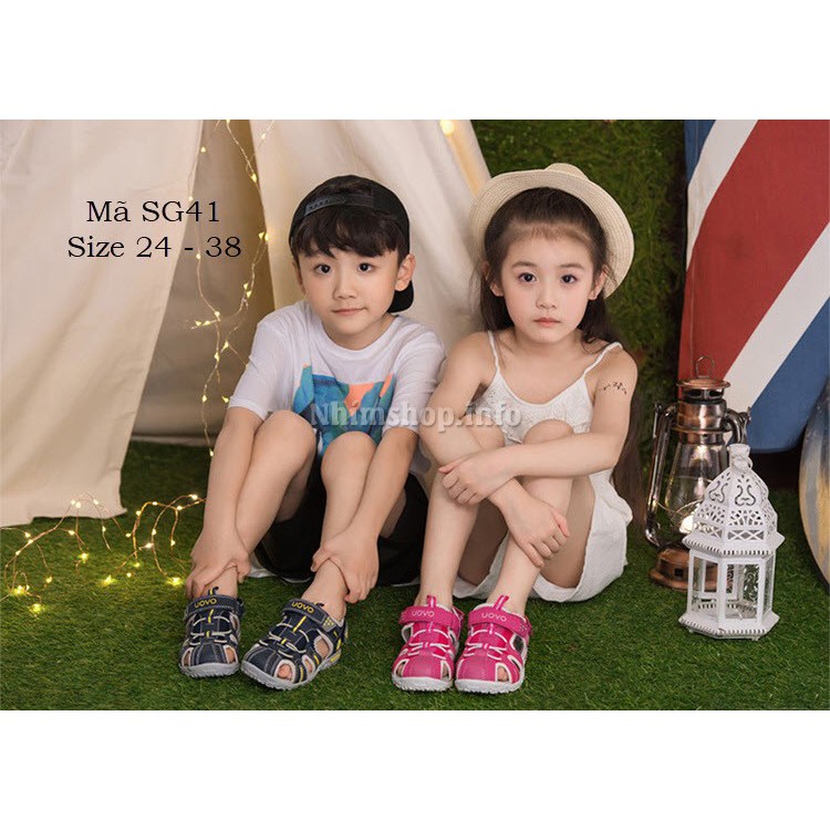 Sandal rọ bé gái UOVO kiểu dáng thể thao và cá tính có thể sử dụng lót đế chỉnh hình full size 2 - 12 tuổi SG41