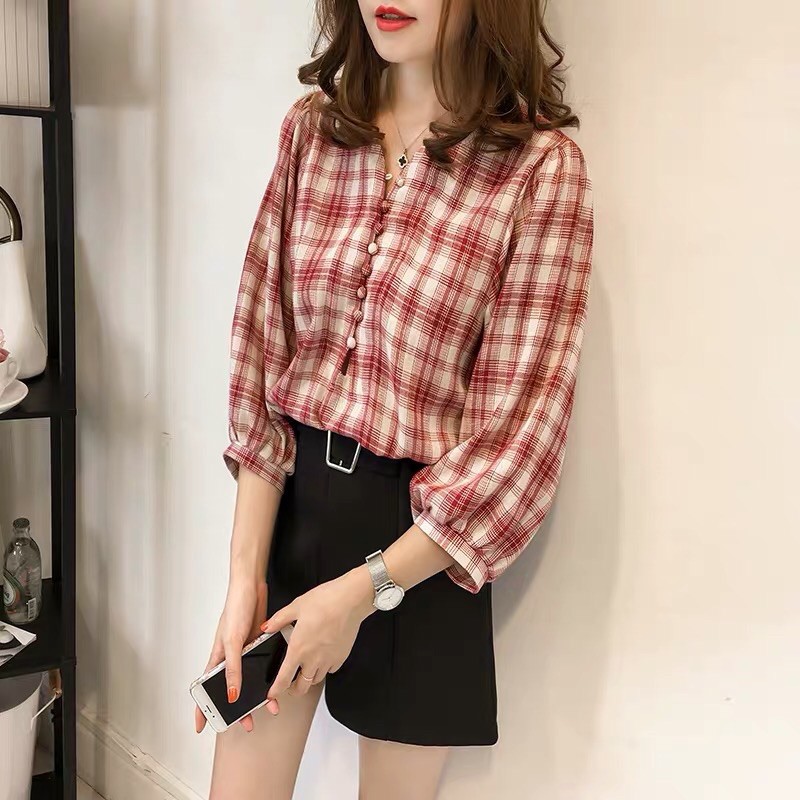 áo sơ mi nữ kẻ sọc tay lỡ