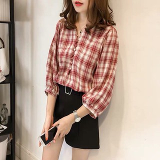 áo sơ mi nữ kẻ sọc tay lỡ