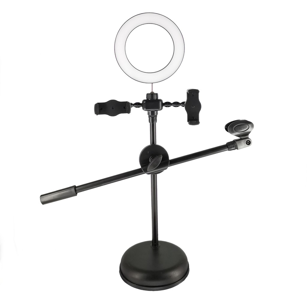ĐÈN 4IN1 LIVESTREAM kèm Giá Đỡ Điện Thoại micro -  Led chuyển 3 màu