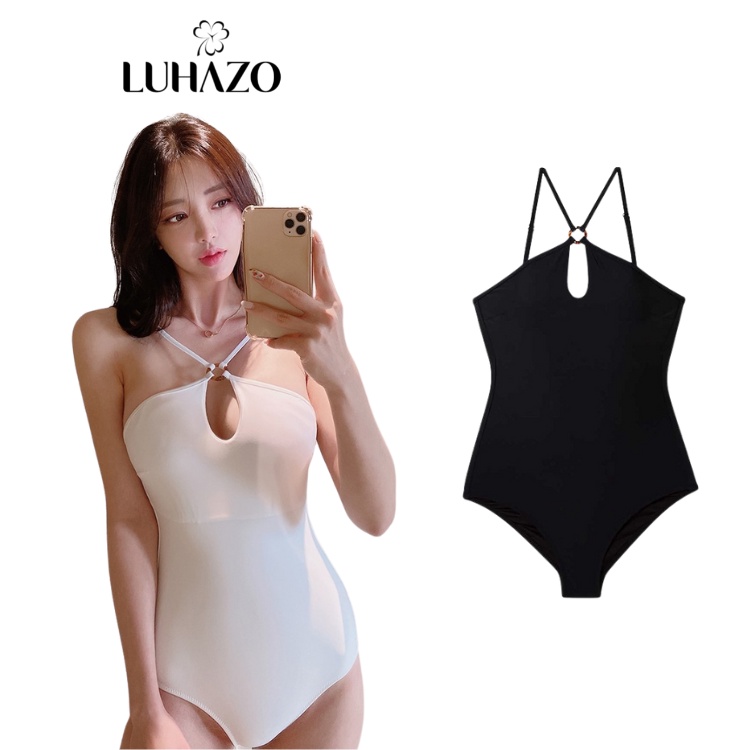 Bikini LUHAZO 1 mảnh hở lưng đi biển liền thân che bụng sexy Hàn Quốc nâng ngực 2558 dk6t303
