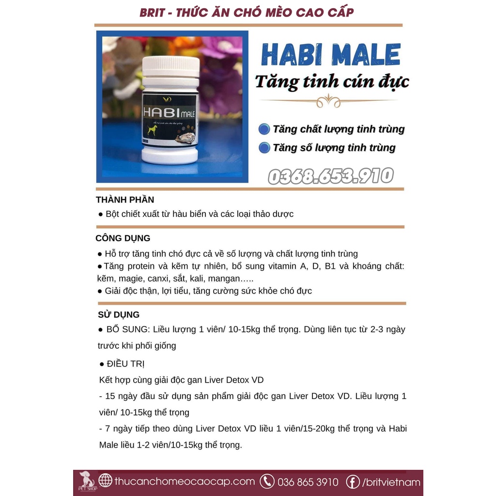 Habi Male Hỗ Trợ Tăng Tinh Cho Chó Đực