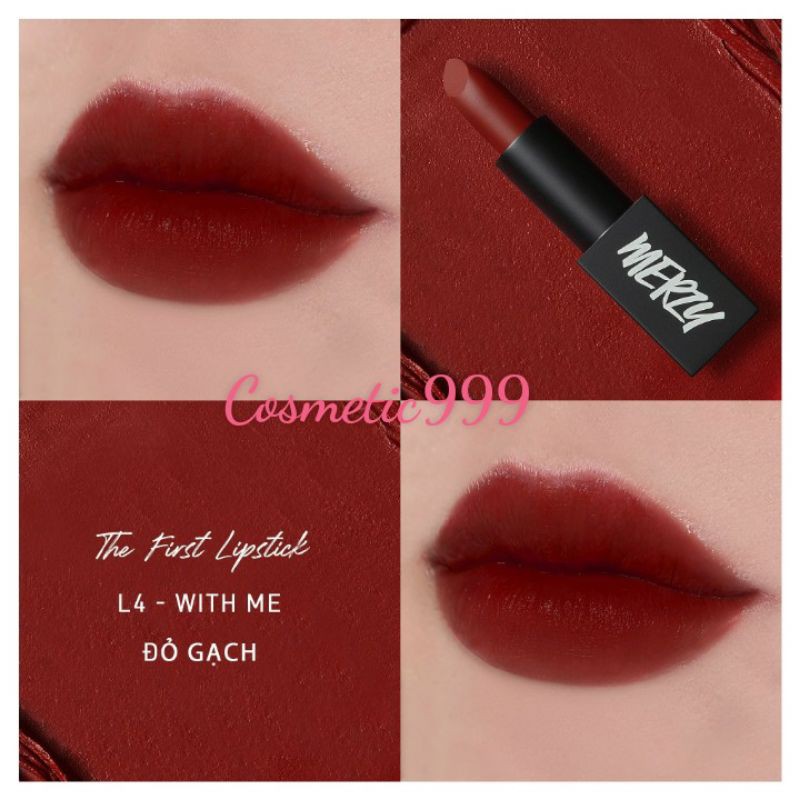 Son môi son lì,Son merzy thỏi the first lipstick hàn quốc chính hãng lâu trôi,đỏ đất, đỏ nâu Cosmetic999