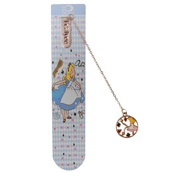 Bookmark Kẹp Sách Kim Loại Phối Charm Hình Alice - Mẫu 4