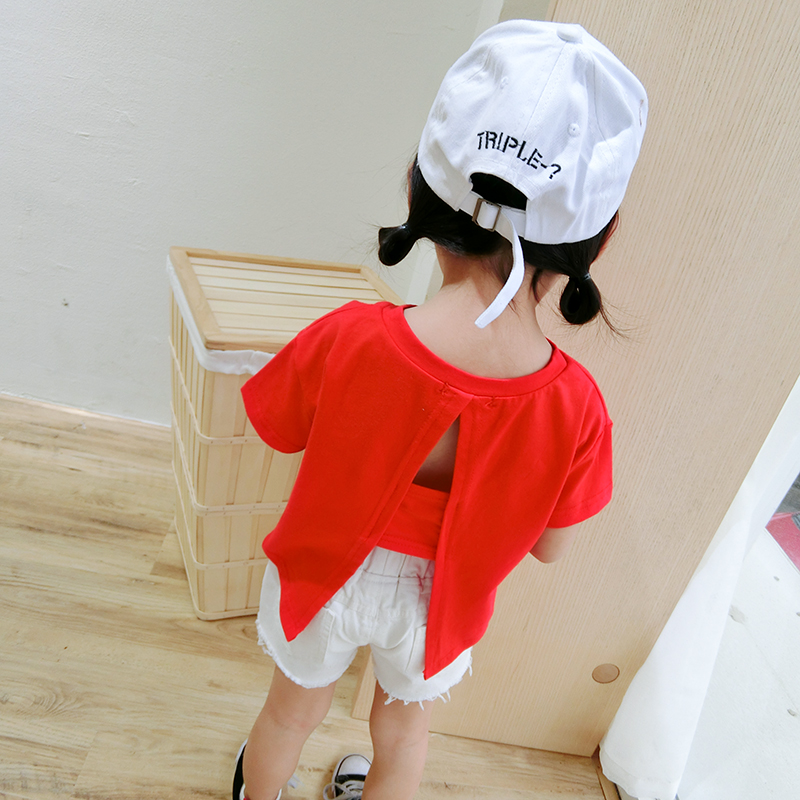 Áo thun dáng rộng màu trơn phong cách Hàn Quốc thời trang cho bé gái