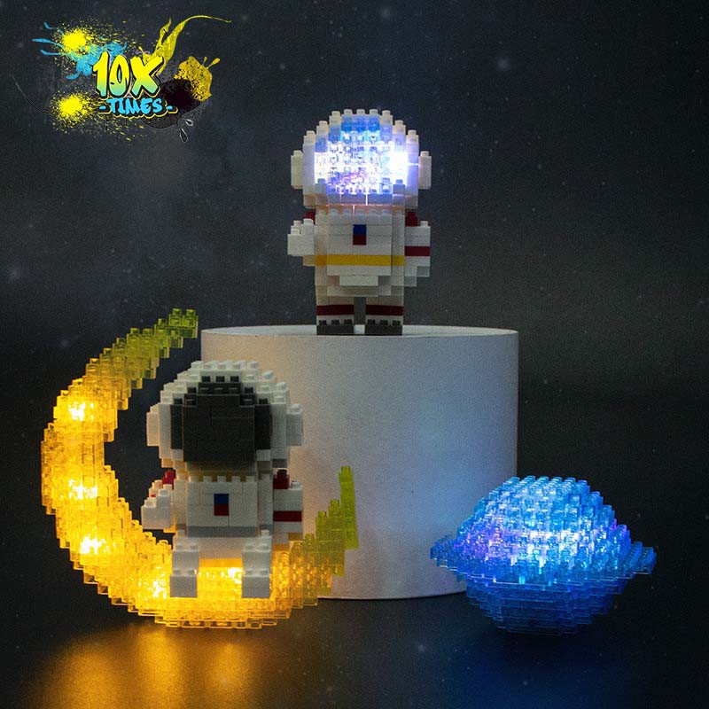 mô hình lắp ráp 3d phi hành gia phát sáng lấp lánh dễ thương có đèn, quà tặng bạn gái, quà tặng sinh nhật 10xtimes