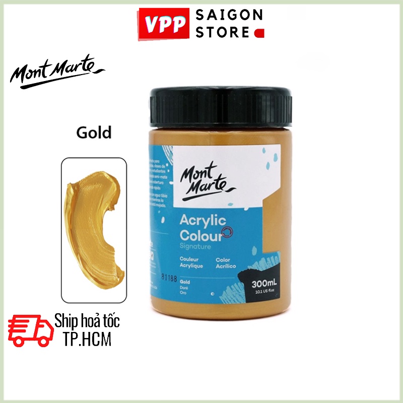 Màu Acrylic Mont Marte 300ml - Gold - Acrylic Colour Paint Signature 300ml (10.1oz) - MSCH3033