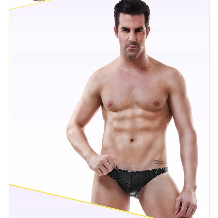 Quần lót vải lụa lạnh phối lưới siêu mỏng thoáng khí thời trang mùa hè cho nam 130