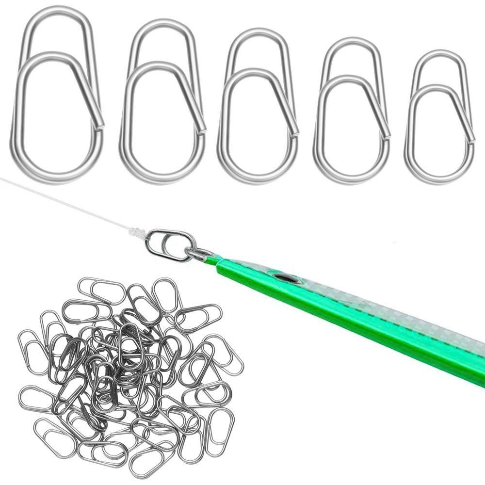 Set 20 móc nối mồi câu cá hình hình bầu dục bằng thép không gỉ chất lượng cao