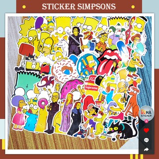 Set 50 Sticker Dán Simpsons PVC Chống Nước | Dán Điện Thoại | Dán Laptop | Dán Mũ Bảo Hiểm | Dán Vali