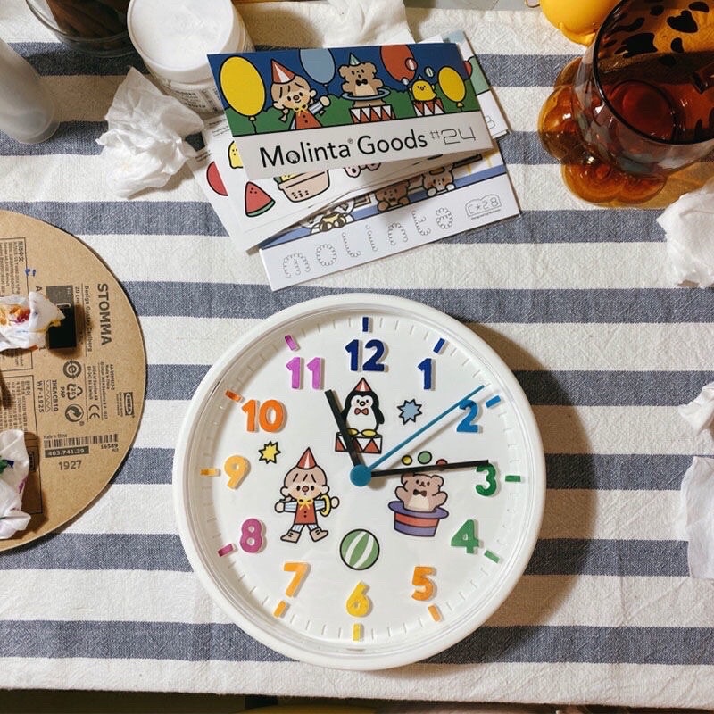 Đồng hồ treo tường DIY tô màu sáng tạo đáng yêu