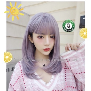 TÓC GIẢ NỮ YURI TRAN [ảnh thật] BỘ NGUYÊN ĐẦU CUP TẦNG TÍM KHÓI-> màu nhuộm độc quyền siêu hiếm, lâu lâu mới có hàng ạ