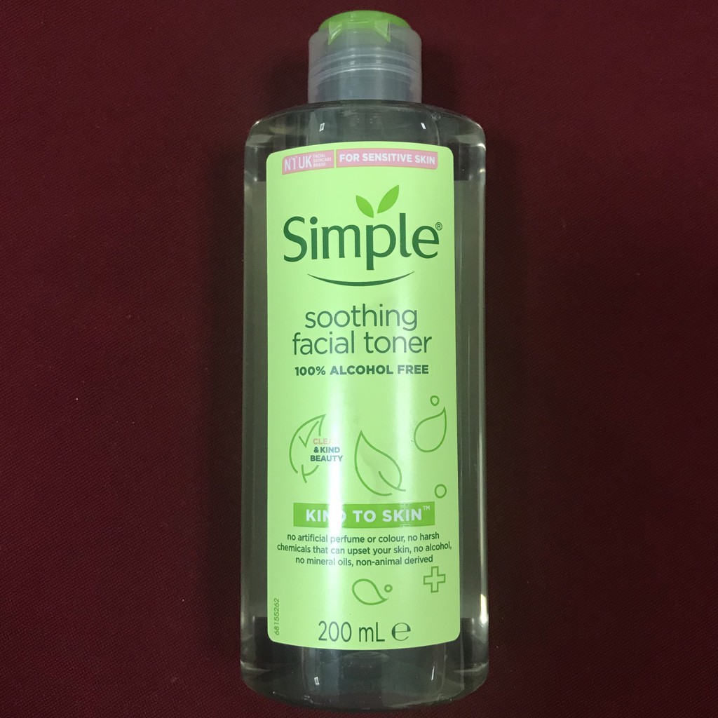 [ĐẠI LÝ CHÍNH HÃNG] Nước hoa hồng không cồn Simple Soothing Facial Toner, Toner Simple Anh 200ml