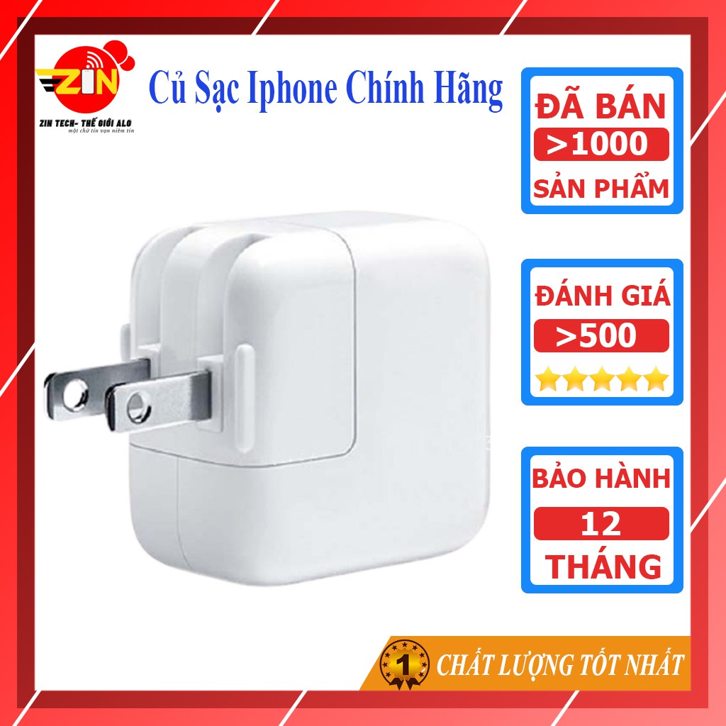 CỦ SẠC IPAD 12W ZIN SẠC NHANH IPHONE BÓC MÁY CHÍNH HÃNG APPLE IPAD 1 2 3 4,IPad PRO,AIR,MINI