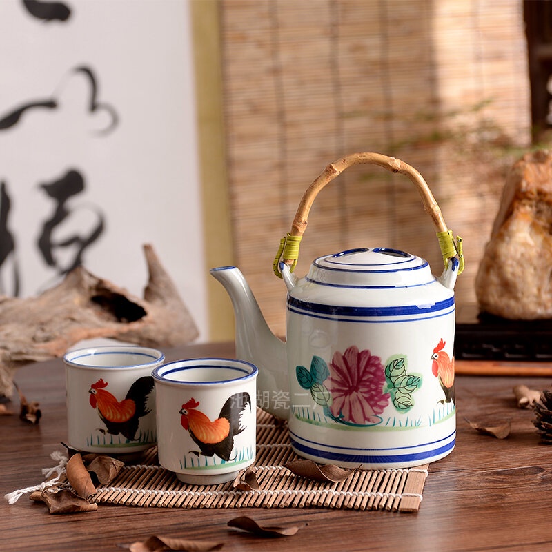 ❀⋮ Ấm Trà Gốm Công Suất Ấm Đun Nước Trung Bình Tăng Số Gà Lạnh Ấm Đun Nước Ấm Ấm Trà Hộ Gia Đình Gà Trống Cup