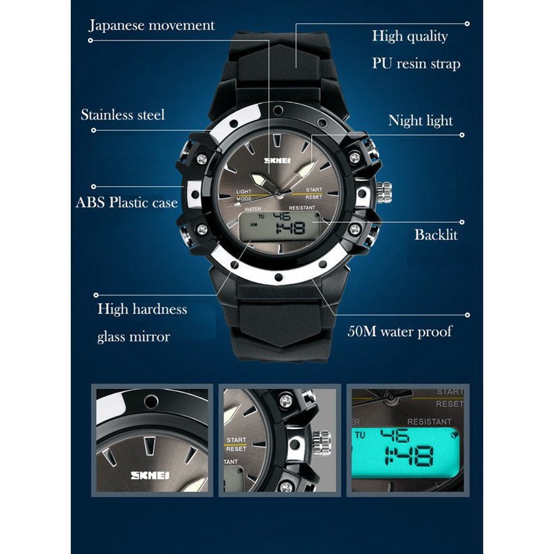 Đồng Hồ Thể Thao SKMEI 0821 Có Màn Hình LED Hiển Thị Hai Thời Gian Kiểu Thể Thao Cho Nam Nữ | BigBuy360 - bigbuy360.vn