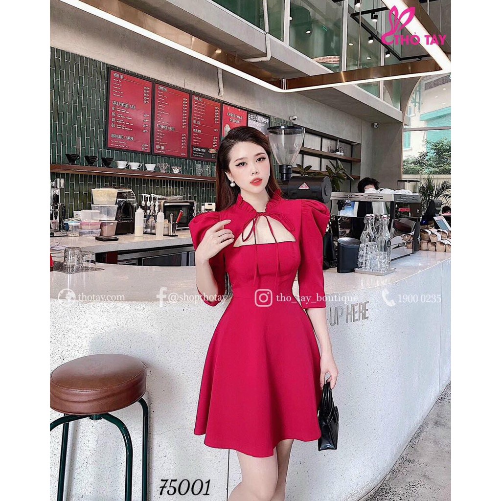 ĐẦM XÒE DỰ TIỆC THẮT NƠ CỔ BÈO DỄ THƯƠNG-D17