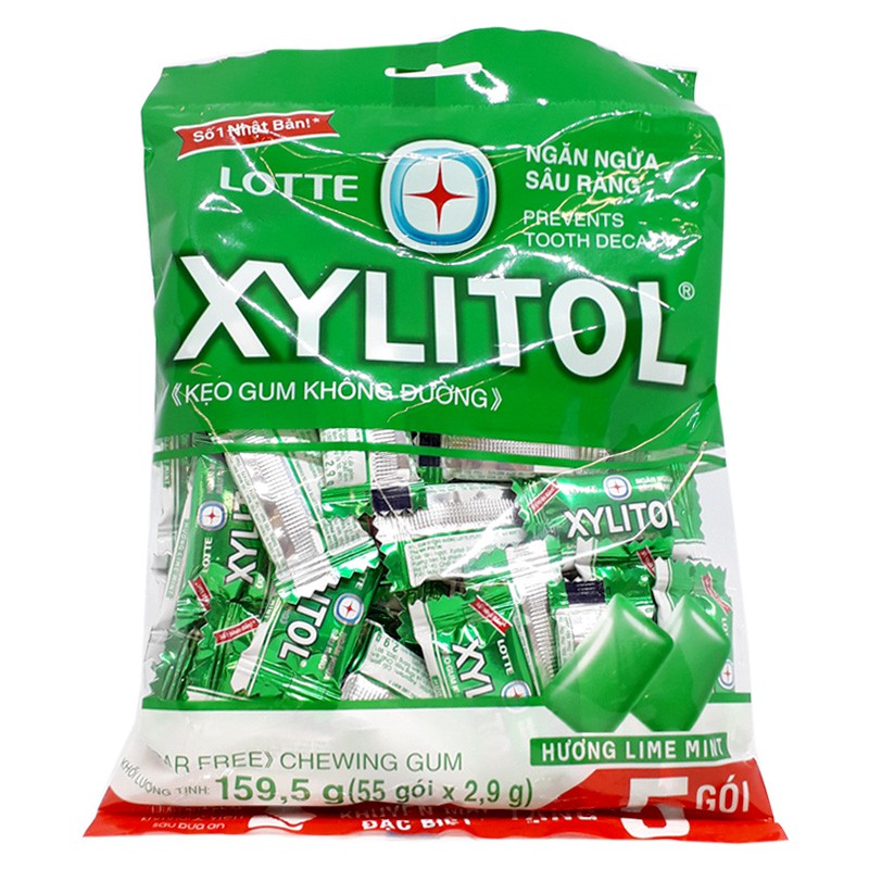 [ Yams Mart ] Kẹo Gum XYLITOL LIME MINT 159.5G