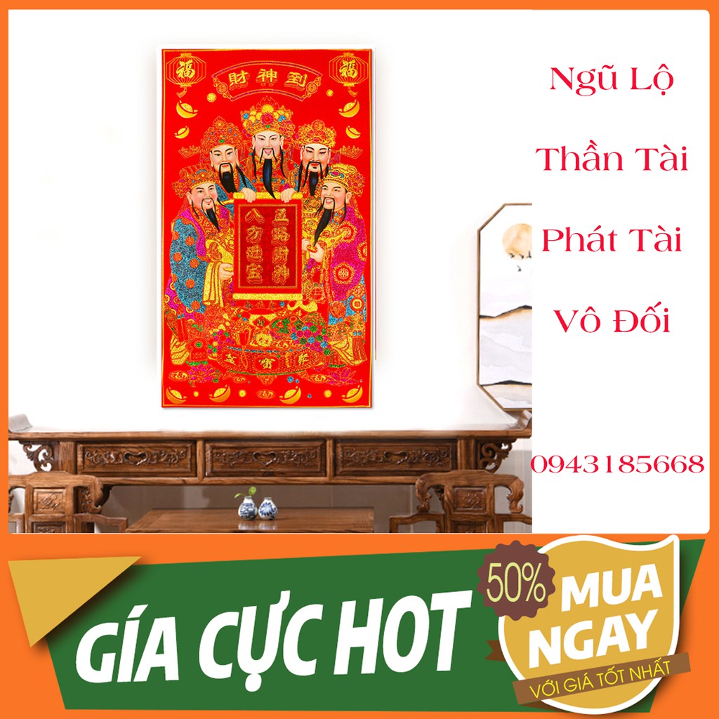 Tranh Thần Tài - Mang May Mắn - Vật Phẩm Phong Thủy Cho Các Nhà Kinh Doanh