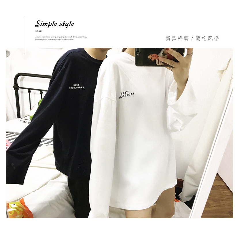 Áo thun dài tay dáng rộng thời trang cá tính cho cặp đôi
