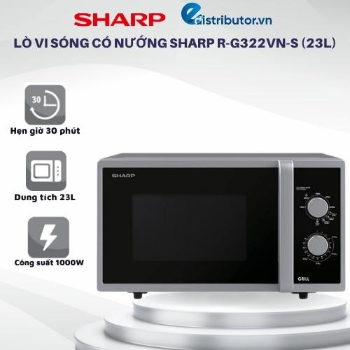 Lò Vi Sóng Có Nướng Sharp R-G322VN-S (23L)