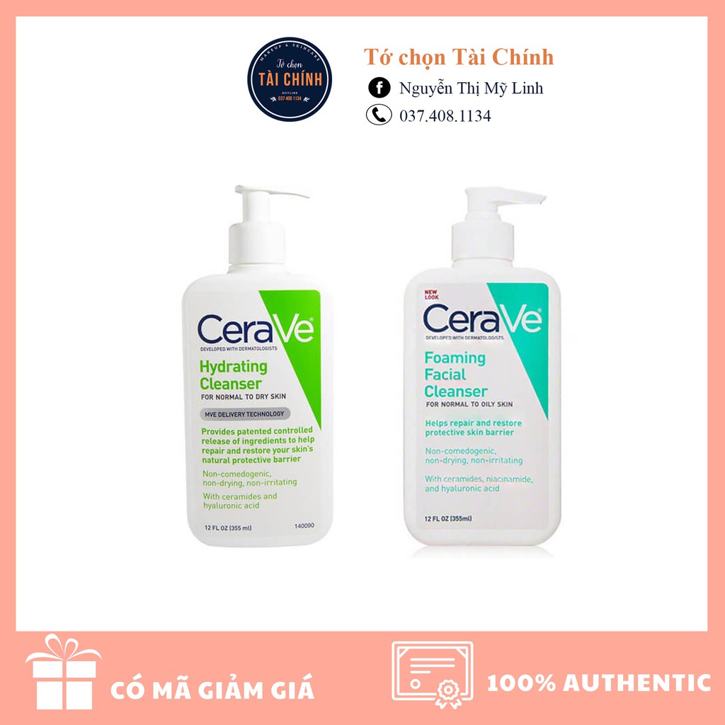 Sữa rửa mặt Cerave - Đủ bill US và Pháp