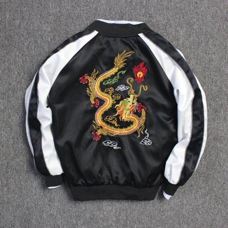 Áo Khoác Bóng Chày Mỏng Thêu Hình Rồng Thời Trang Cho Nam Và Nữ Gre