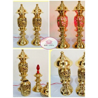 🌱Cặp Chân Đèn Bằng Đồng - Nhiều size ( đồ thờ cúng)