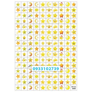 Sticker khen thưởng NGÔI SAO 7k/ tờ A4 - 159 Stick - SP3