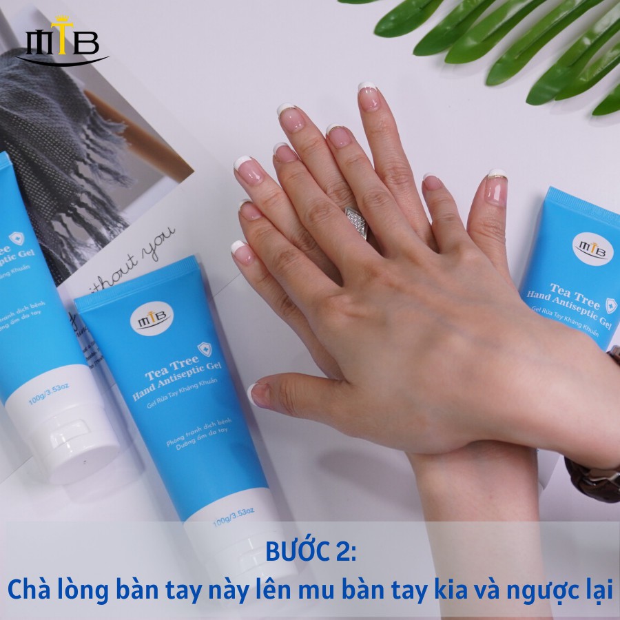 Gel Rửa Tay Khô Kháng Khuẩn Không Cần Nước Tea Tree - Gel rửa tay có chứa cồn, diệt khuẩn, phòng chống dịch bệnh