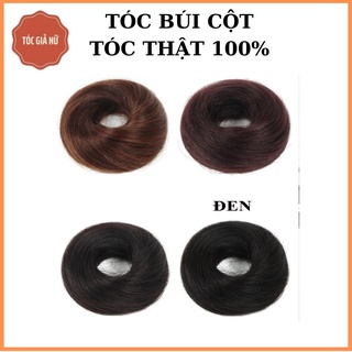 Búi tóc giả cột rối mini - dệt tóc thật 100%- Búi mini tóc thật.