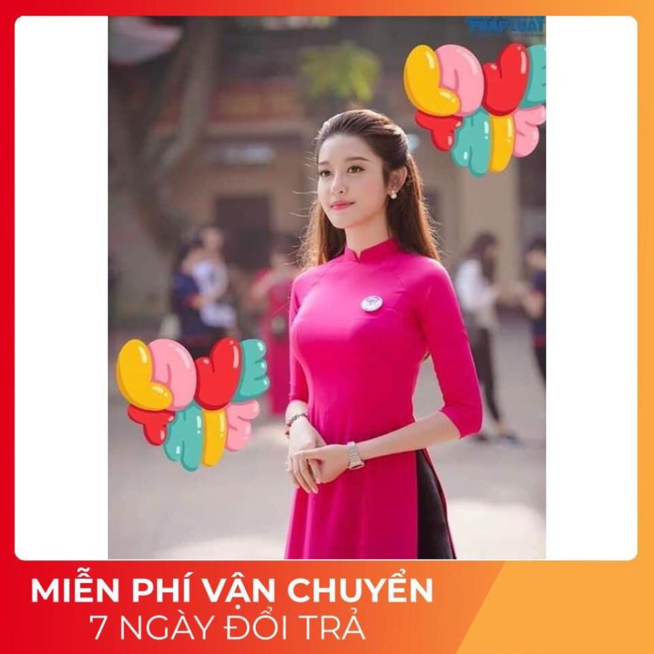Áo-Dài-Đẹp-⚡Áo Dài Dáng Truyền Thống Loại 2 Tà Trẻ Trung màu hồng sen siêu xinh
