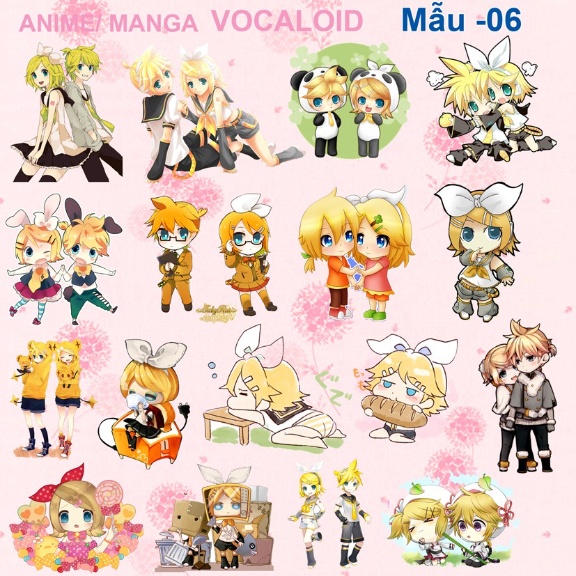 Sticker/ hình dán  anime Vocaloid nhân vật Hetsune Miku - RINLEN (nhiều mẫu)