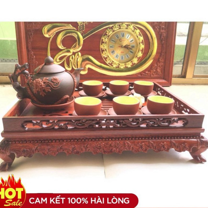 KHAY TRÀ CHÂN QUỲ BẰNG GỖ HƯƠNG CAO CẤP HÀNG PU Hàng cao cấp -hàng giá xuất xưởng