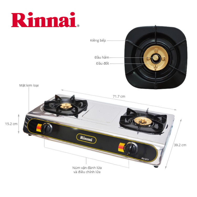 BẾP GAS RINNAI RV-577BK - CHÉN ĐỒNG