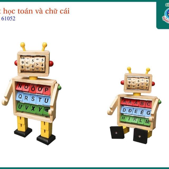 Robot học toán và chữ cái cho bé, Đồ chơi gỗ Winwintoys