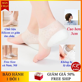 [VIDEO Thật]  02 Miếng Lót Giày Tăng Chiều Cao Loại có đệm khí | Vớ silicon đệm gót chân tăng chiều cao 3cm