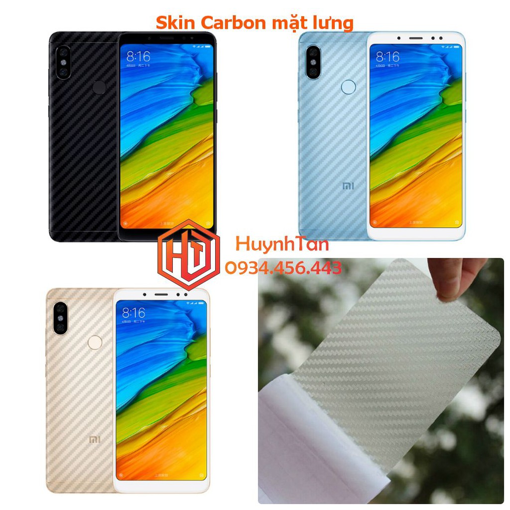 Miếng dán decal carbon mặt sau Xiaomi Redmi Note 5 / Note 5 Pro chống trầy mặt lưng, chống bám vân tay