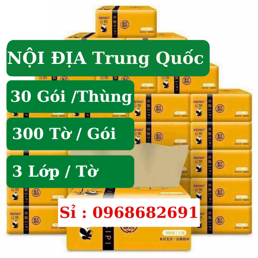 [FREESHIP❤️] 1 THÙNG 30 GÓI GIẤY ĂN GẤU TRÚC SIPIAO SIÊU DAI