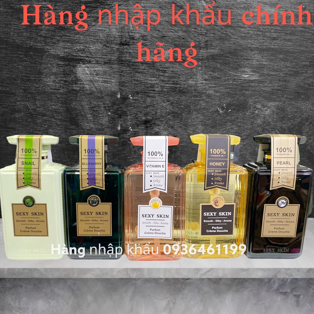 (Chính hãng)Sữa tắm dưỡng ẩm lưu hương nước hoa pháp Sexyskin 600ml