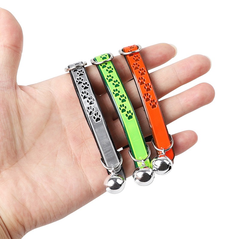 Vòng cổ Panda cho chó mèo nhỏ màu phản quang không thấm nước, dễ dàng điều chỉnh theo kích cỡ to nhỏ, kèm chuông lục lạc